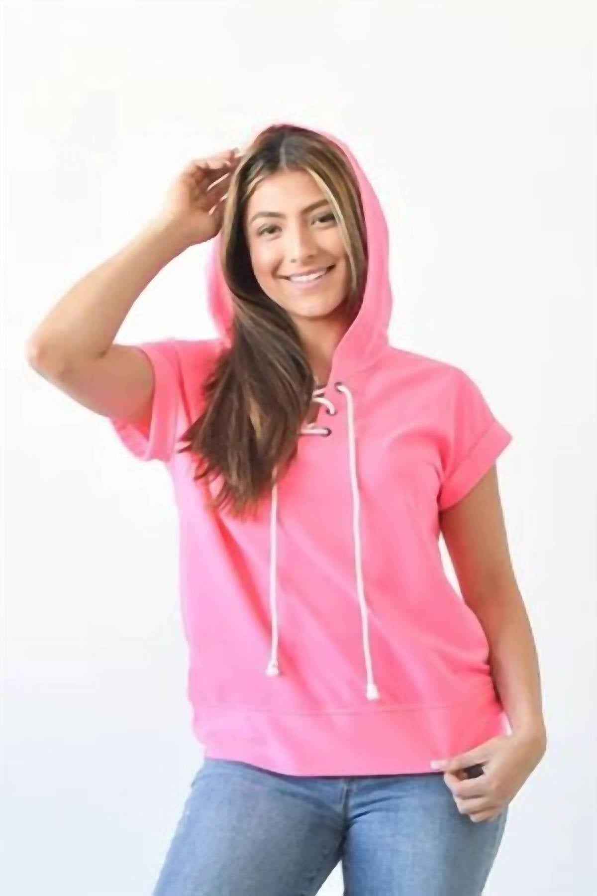 Sew In Love - Neon Short Sleeve Hoodie