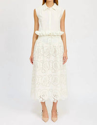 En Saison - Boxy Cropped Button Front Top