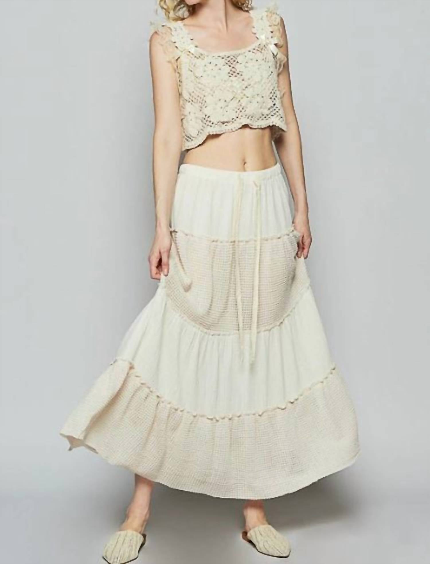 Pol - Western Sky Waffle Skirt