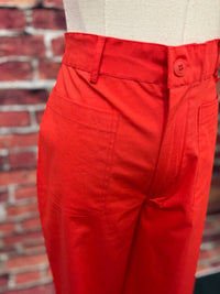 maude vivante Women's Bold Cotton Ankle Pants in chilli - women's pants - alternate view