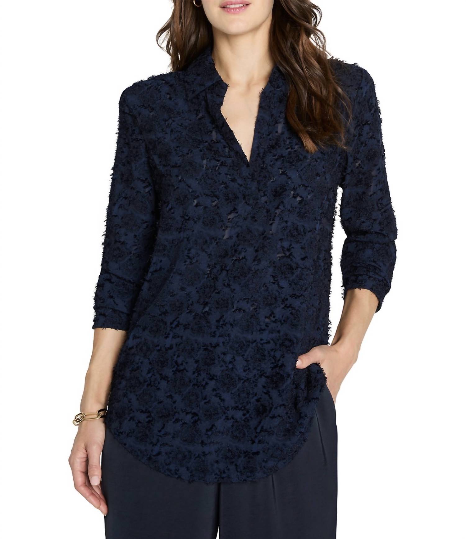 Nic + Zoe - Clipped Jacquard Top