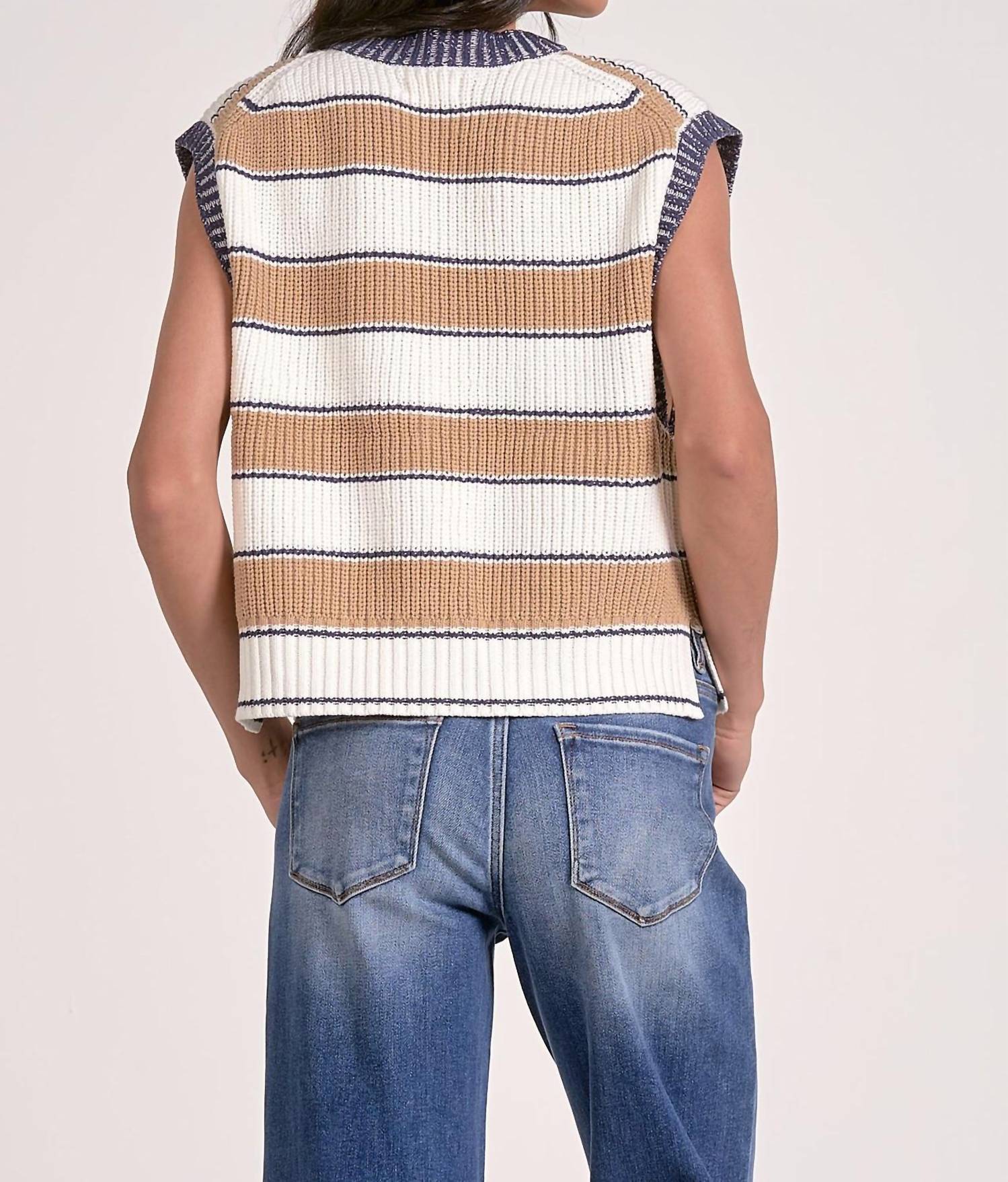 Elan - V Neck Striped Vest