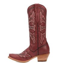 DAN POST. Women's Mesa Buck Lace Snip Toe Boot in red - women's shoe - detail view