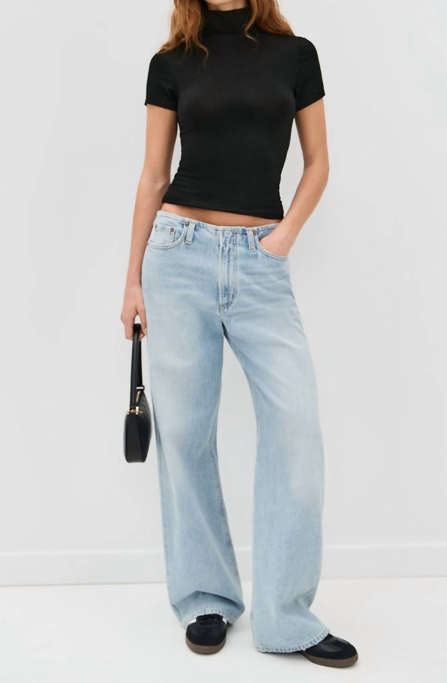Lna - Demi Fitted Mock Neck Top