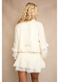 Le Lis - V-neck Smocked Long Sleeve Romper