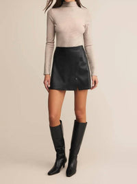 Z Supply - Women's Allegra Faux Leather Mini Skirt