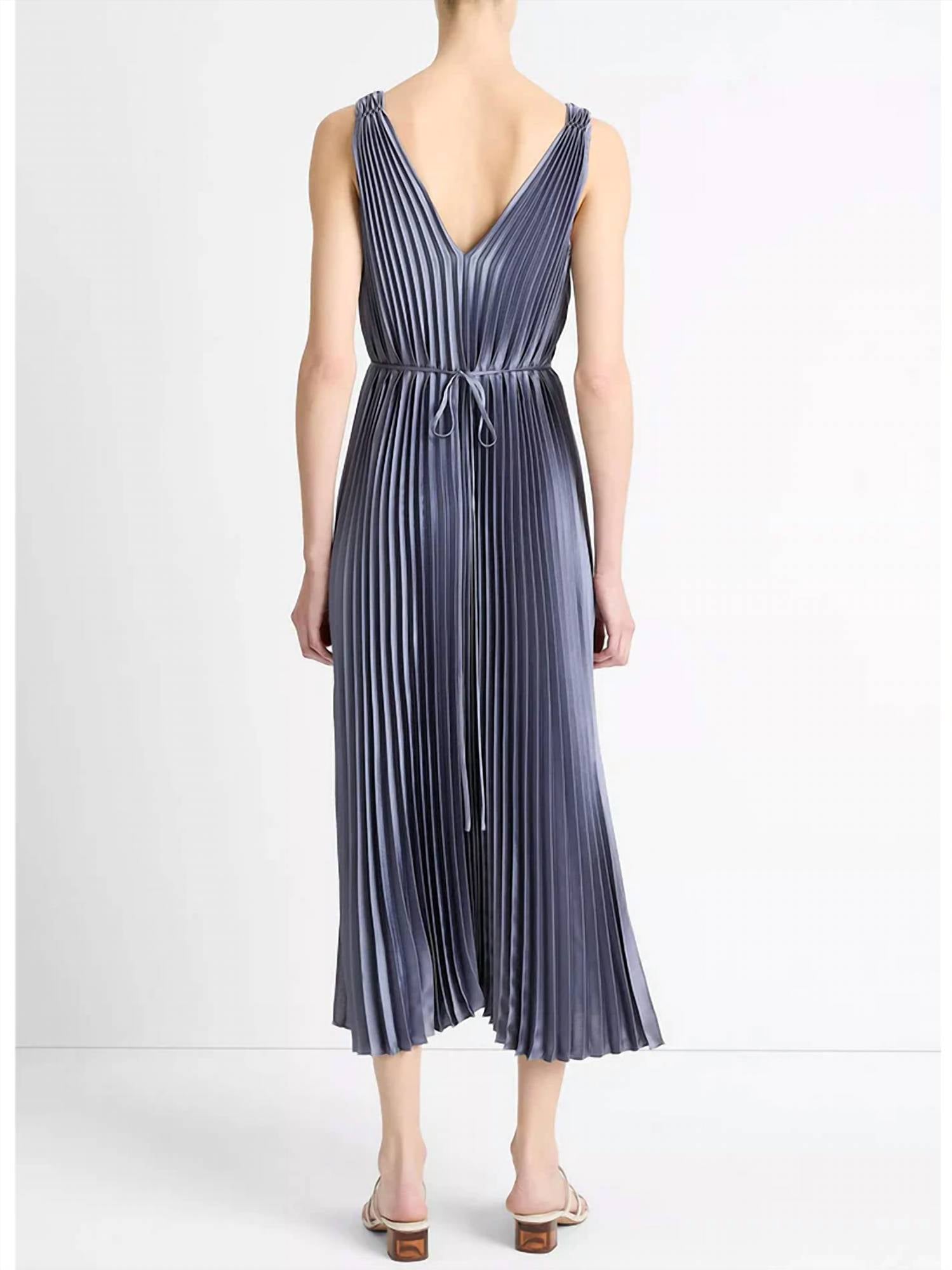 Vince - Hand Smocked Pleated Sleeveless Dress