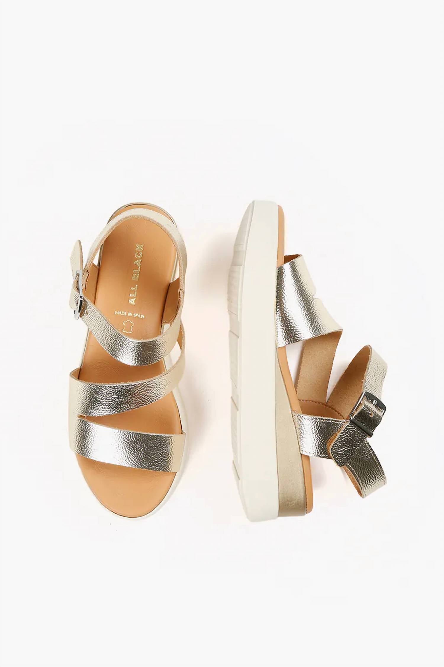 ALL BLACK Women's Buckle Lady Platform Sandal in gold - women's sandal - alternate view