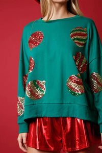 Peach Love - Christmas Ornament Sequin Sweater