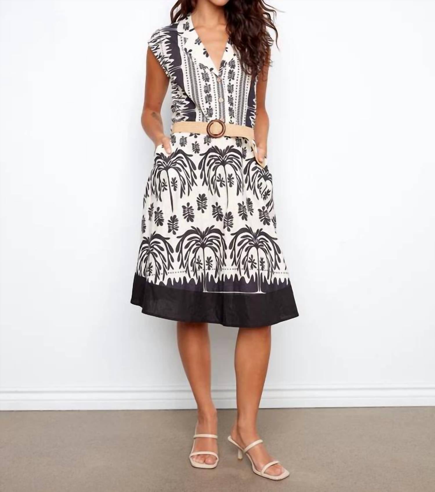 Charlie B - Women's Printed Linen Cotton Dress