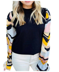 Thml - Sunset Stripe Sleeve Sweater Top