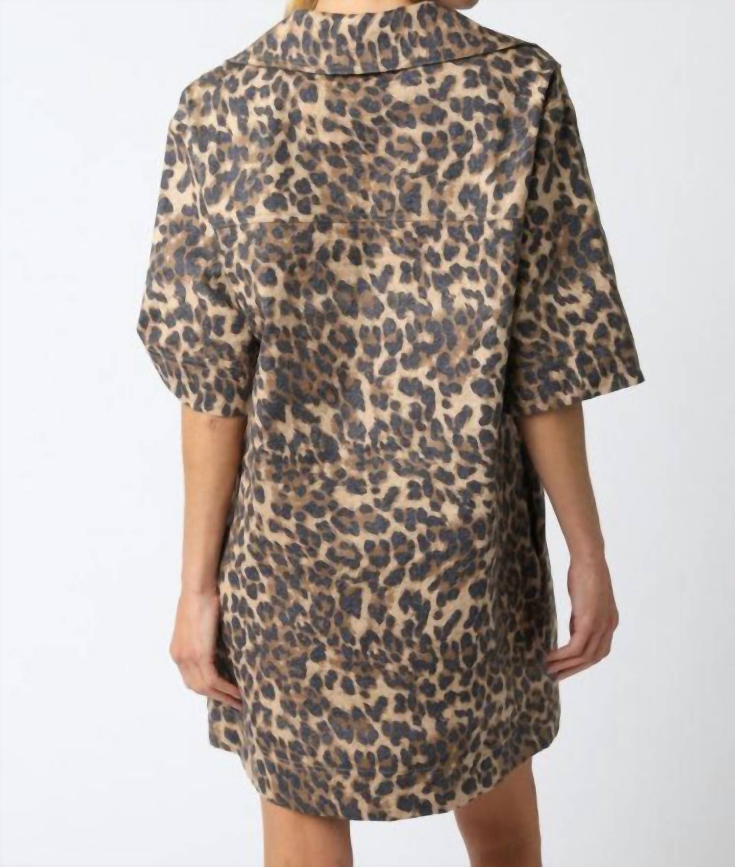 Olivaceous - Turning Back Time Leopard Mini Dress