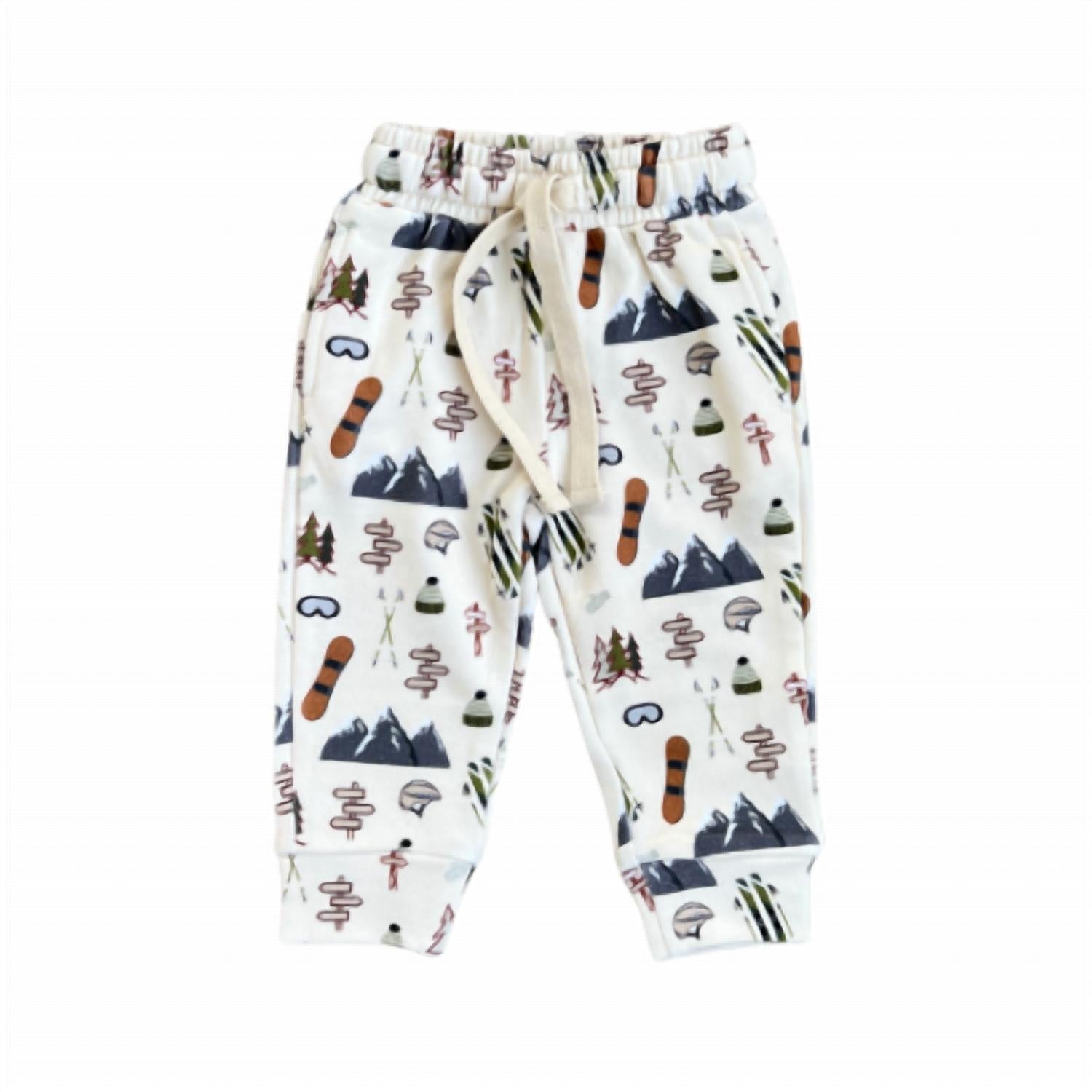 babysprouts Kid's Drawstring Jogger in winter ski - kids' joggers