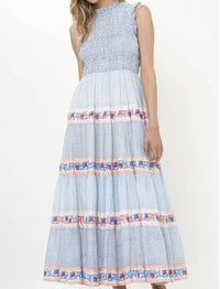 Oliphant - Sleeveless Smocked Maxi Dress