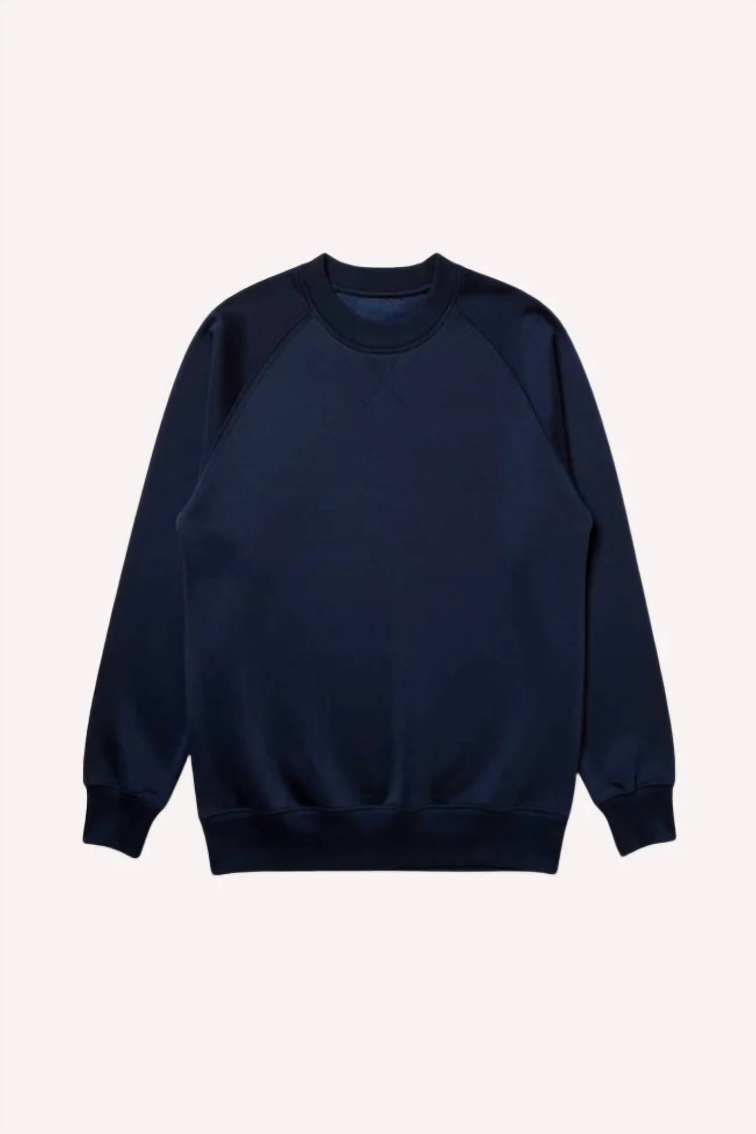 Minnie Rose Raglan Sleeve Sweatshirt in navy - women's top - detail view