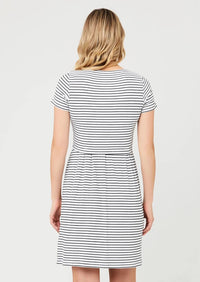 Ripe Shelly Nursing Dress - Maternity in white black - women's dress - detail view