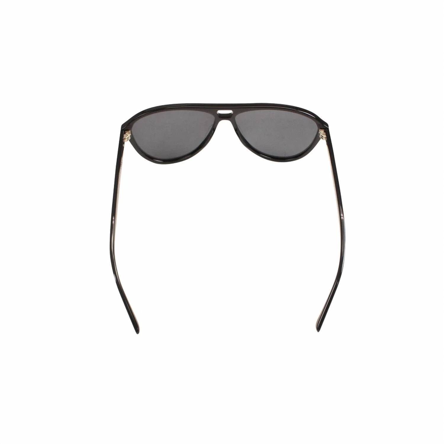 Amiri Unisex Aviator Logo Sunglasses in black silver - women's accessory - view 4