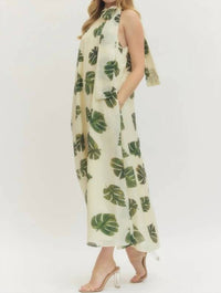 Entro - Palm Me Maybe Halter Midi Dress