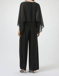 Joseph Ribkoff - Chiffon Overlay Wide Leg Jumpsuit