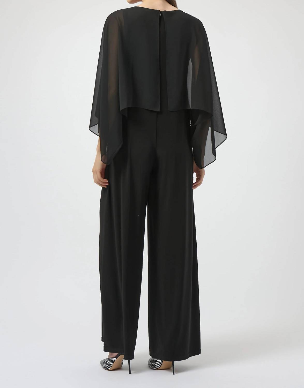Joseph Ribkoff - Chiffon Overlay Wide Leg Jumpsuit