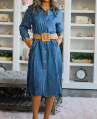 Peace Love Line - Button Down Dress