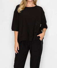 Joh - Karen Knit Crepe Top With Front Pocket