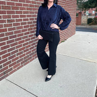 Skies Are Blue - Milena Textured Button Down Blouse