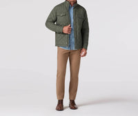 Mizzen + Main Brentwood Quilted Jacket in olive - men's jacket - detail view