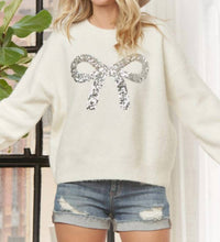 Madelyn - Knit Pullover Sequin Bow Sweater