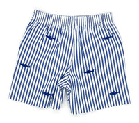 Florence Eiseman Kid's Shark Seersucker Short in blue white - kids' shorts