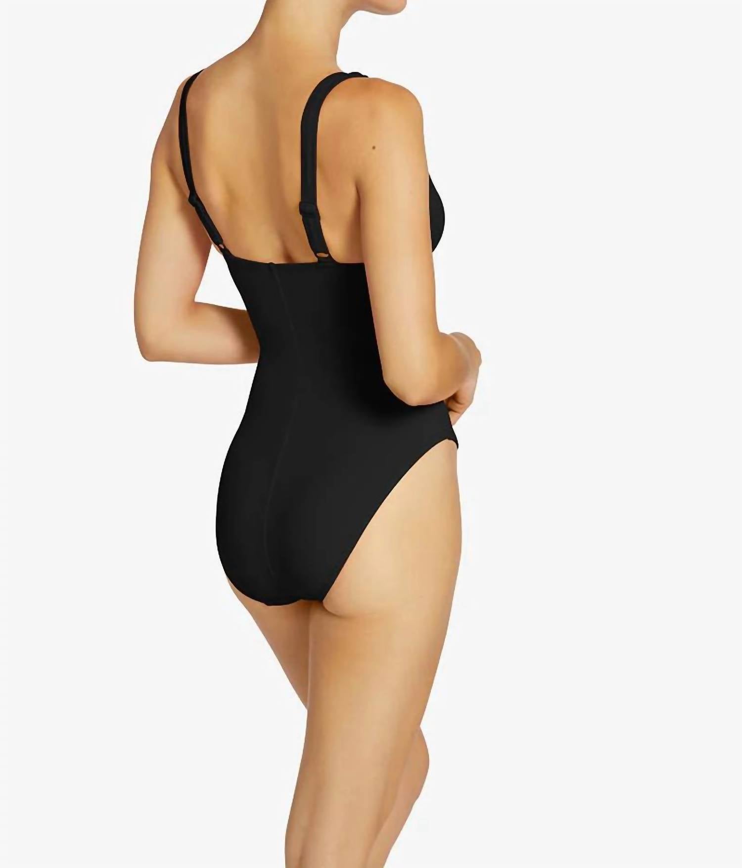 Robin Piccone - Ava Plunge Tie-front One-piece Swimsuit