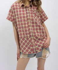 Blue Velvet - Forever Washed Flannel Short Sleeve Shirt