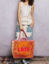 Pol - LOVE Bandana Quilted Tote Bag