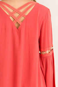 Entro - Long Sleeve With Cutout Details Dress