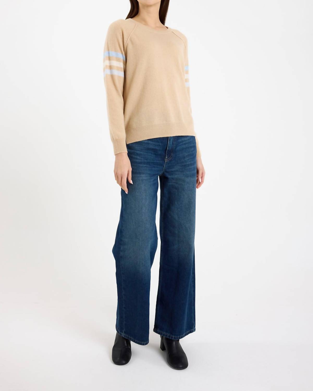 Brodie Cashmere - Annie Stripe Crew Sweater