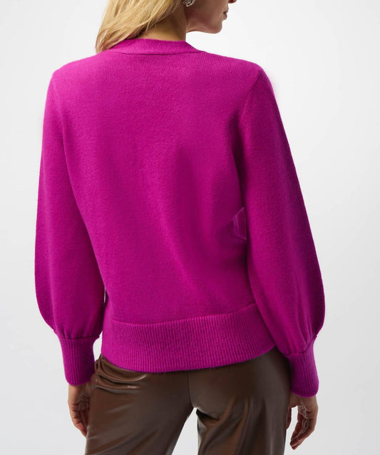 Joseph Ribkoff - V-neck Puff Sleeve Cardigan