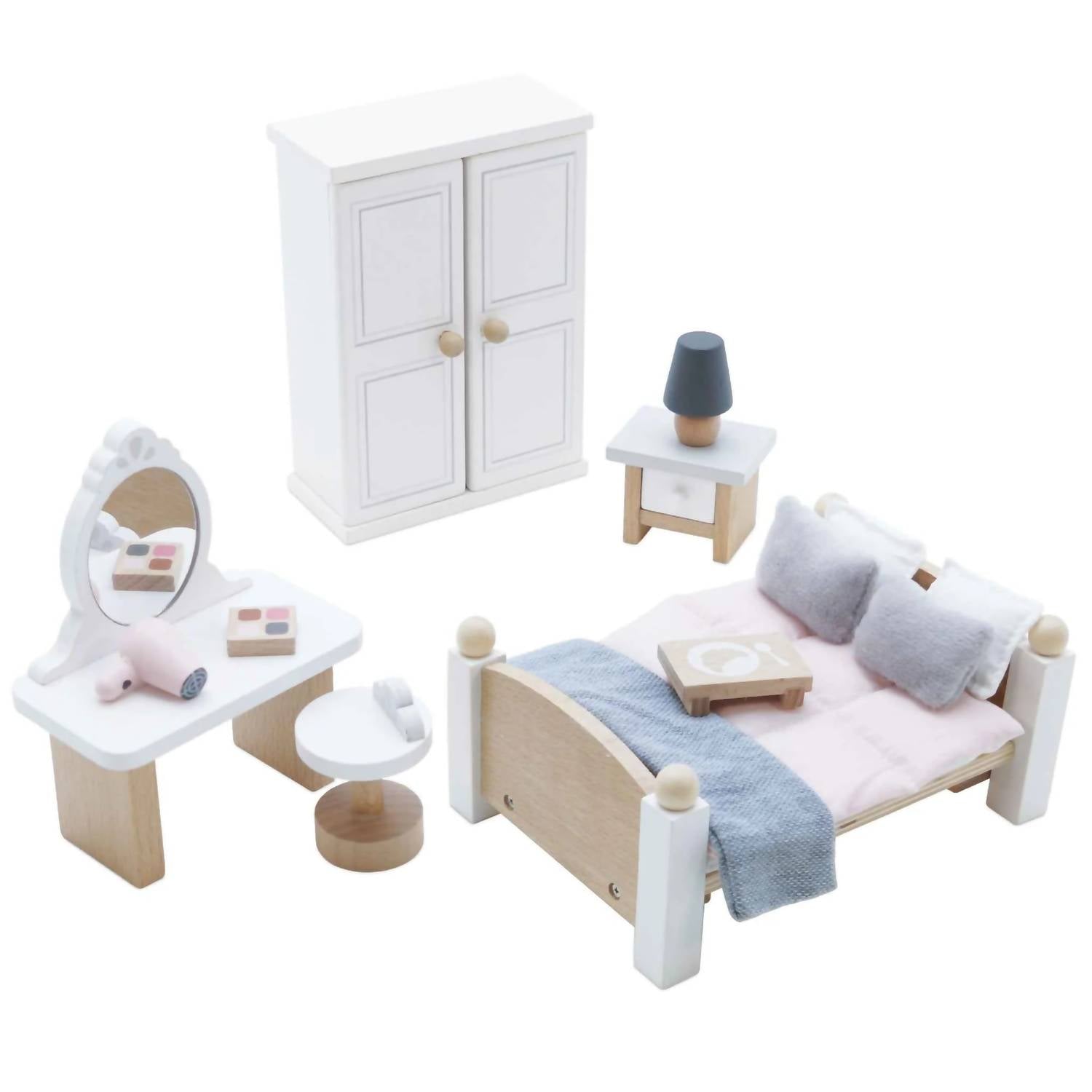 Le Toy Van - Kid's Wooden Dollhouse Bedroom Set
