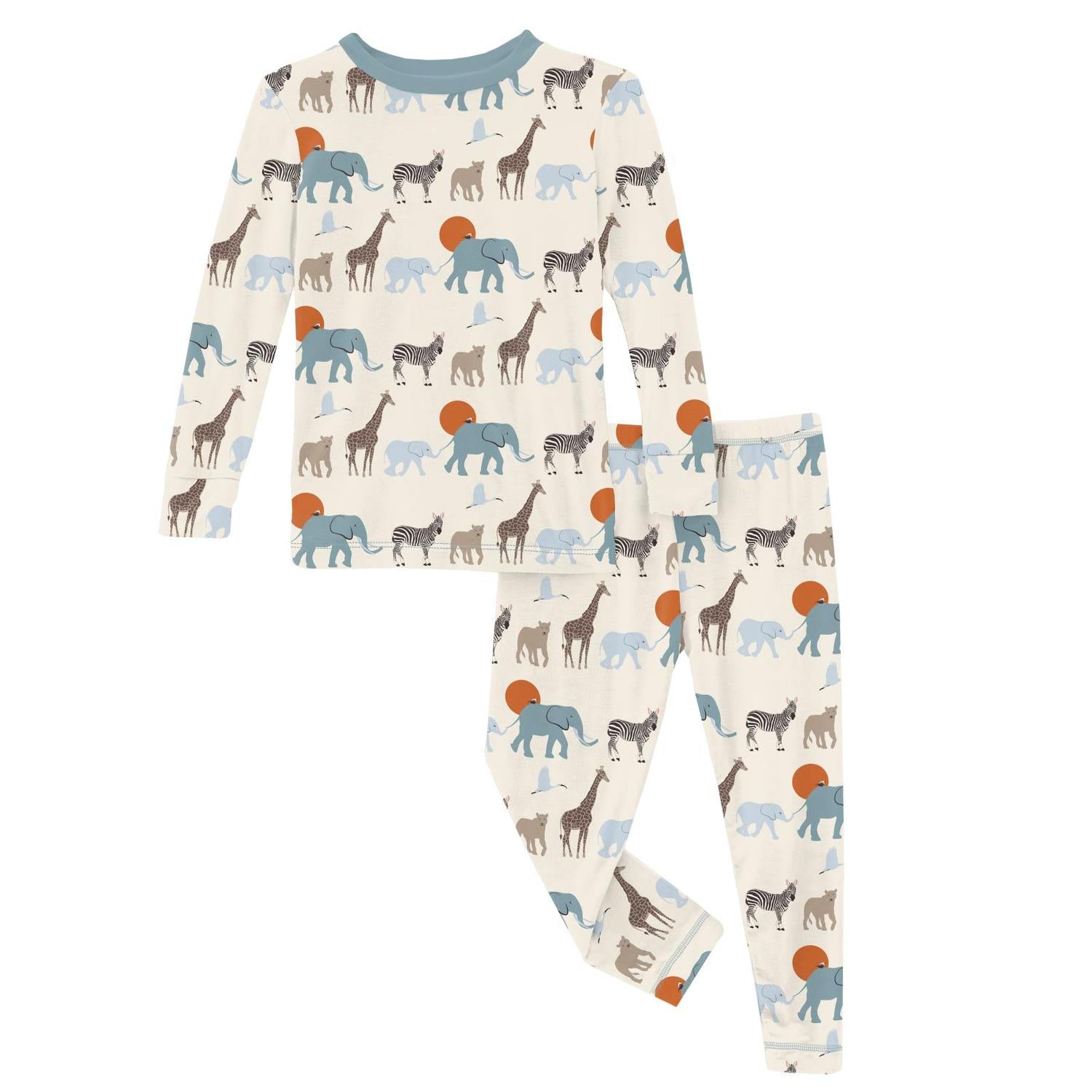 Kickee - Kids' Print Long Sleeve Pajama Set