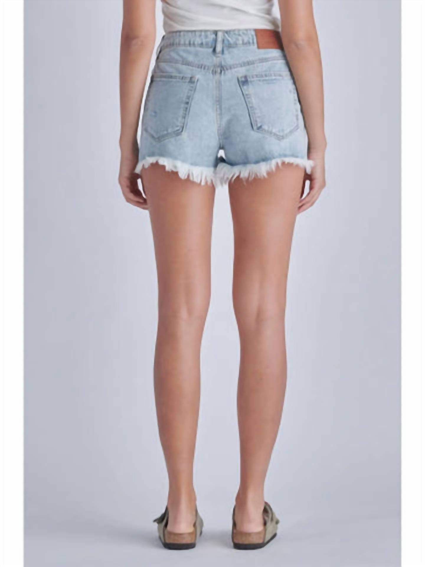Hidden - Sofie High Rise Fray Hem Mom Shorts
