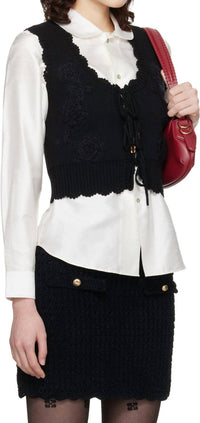 Ganni - Crochet Applique Vest