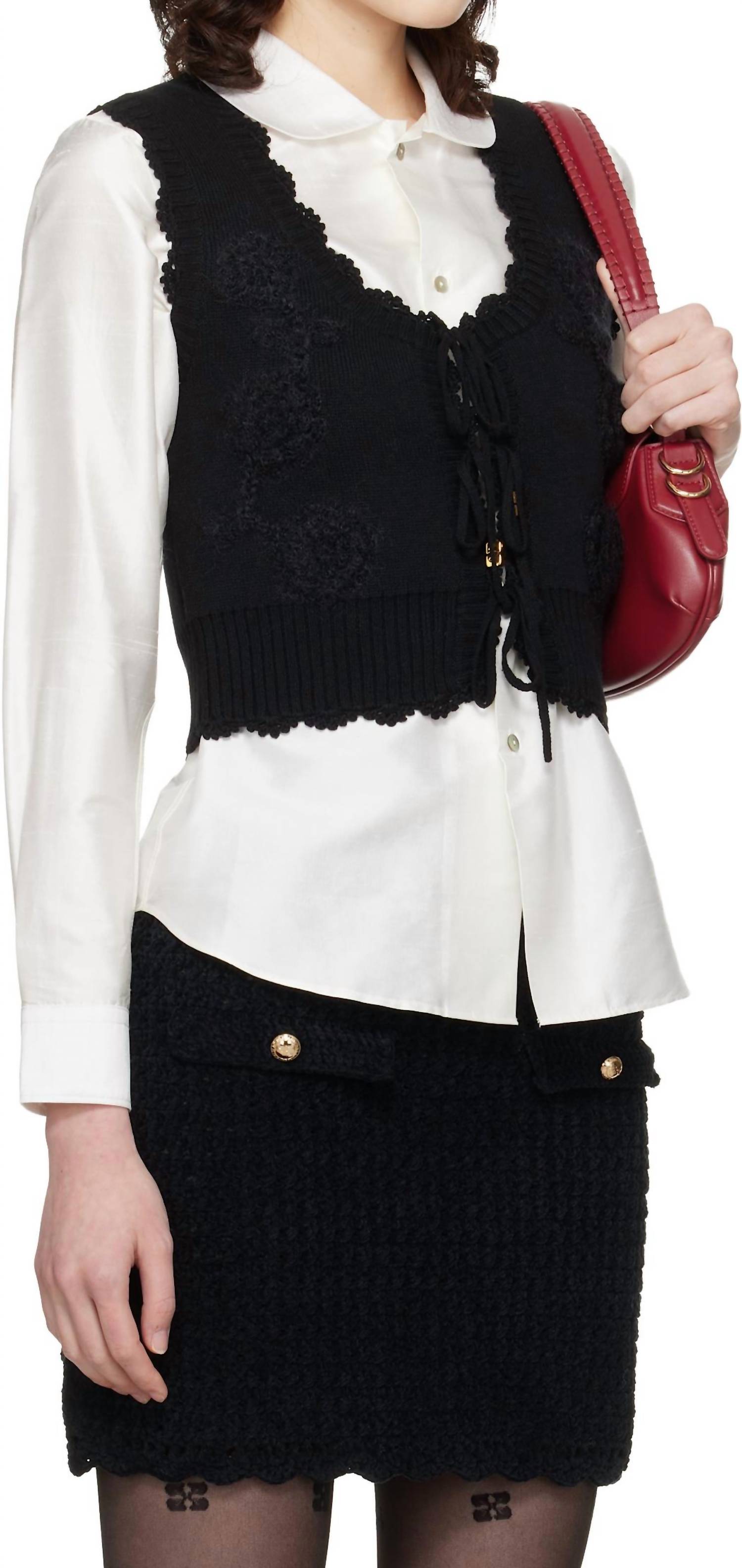 Ganni - Crochet Applique Vest