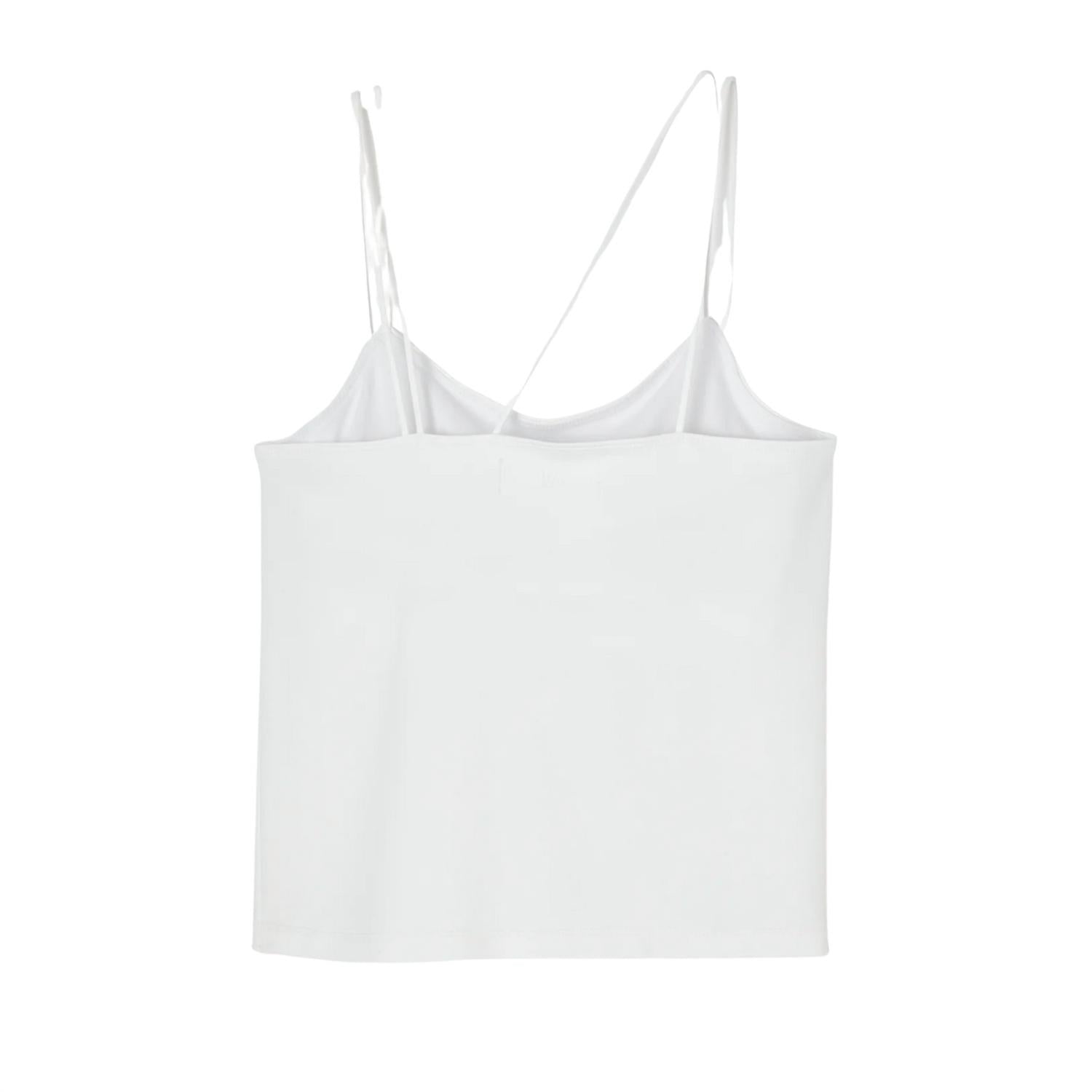 Moussy Women's Cut Off Camisole in white - women's shirt - detail view