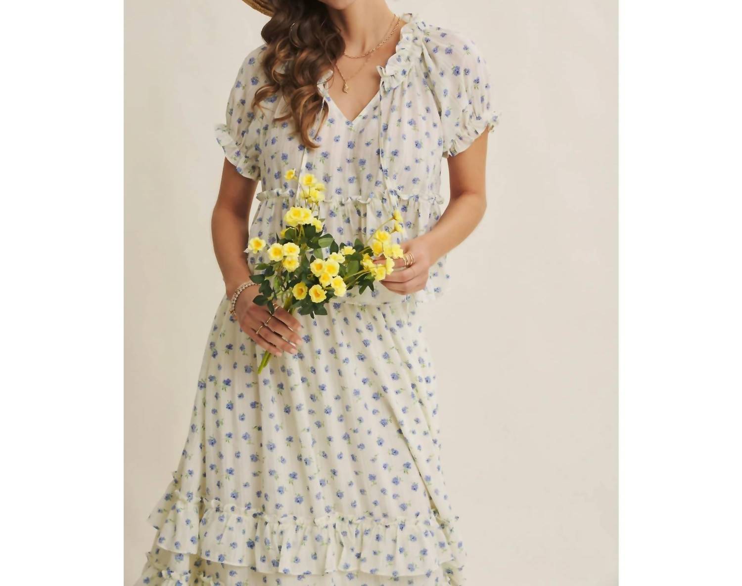 In February - Floral Ruffle Blouse