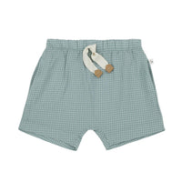One More In the Family Boys Salvatore Check Shorts in the family boys salvatore check shorts in shark - kids' shorts