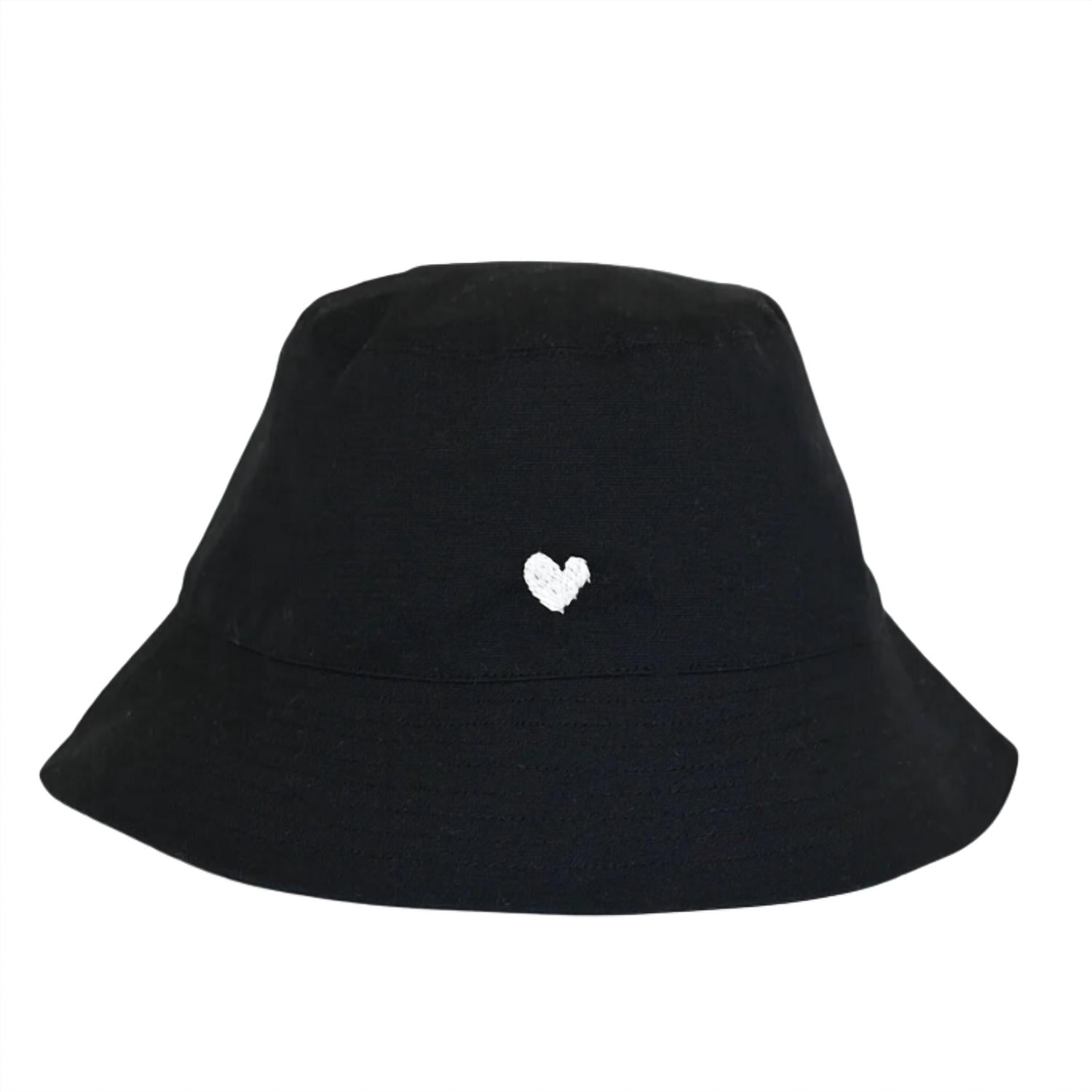 KERRI ROSENTHAL Women's Bucket Heart Hat in black - women's hat