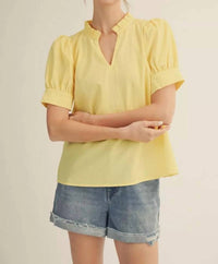 Jodifl Butter Me Up Top in butter yellow - women's blouse