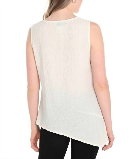 Frank Lyman - Bubble Jacquard Zip Detail Sleeveless Top