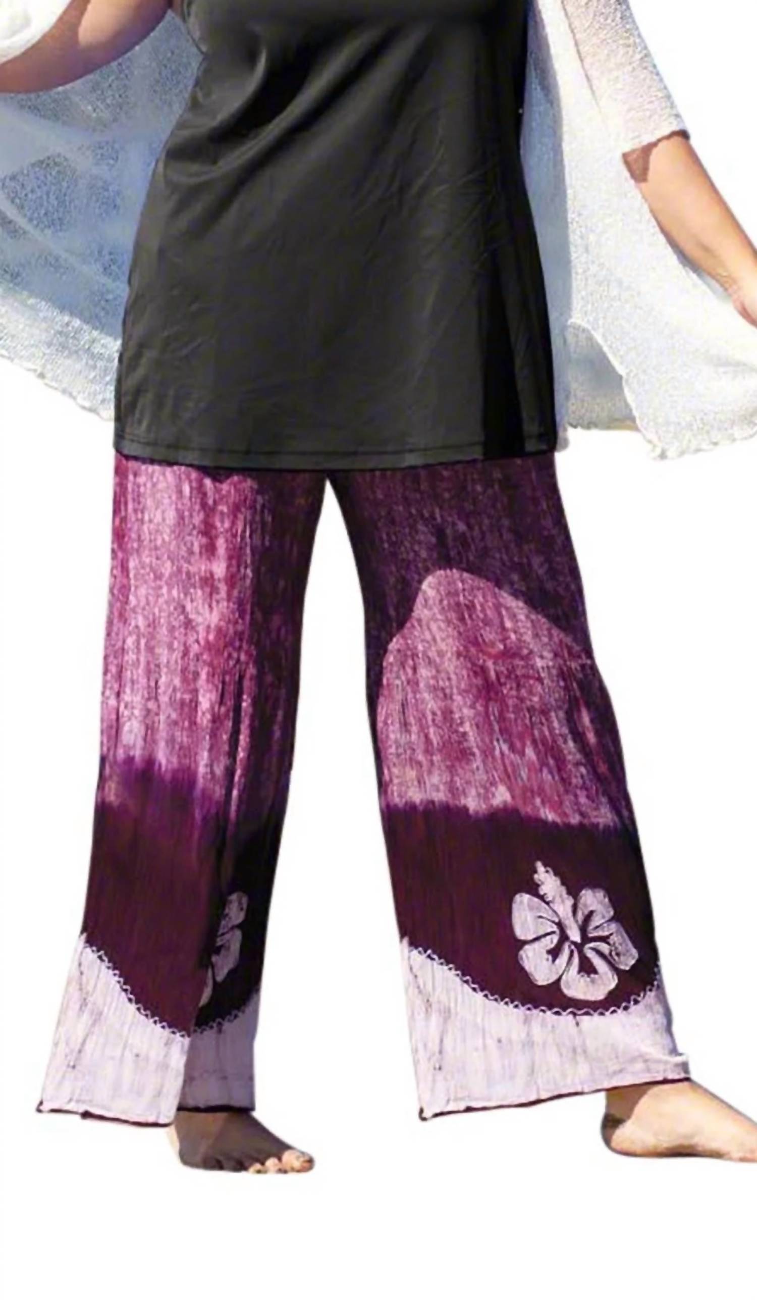 On The Plus Side - Drawstring Cotton Rayon Pants - Plus