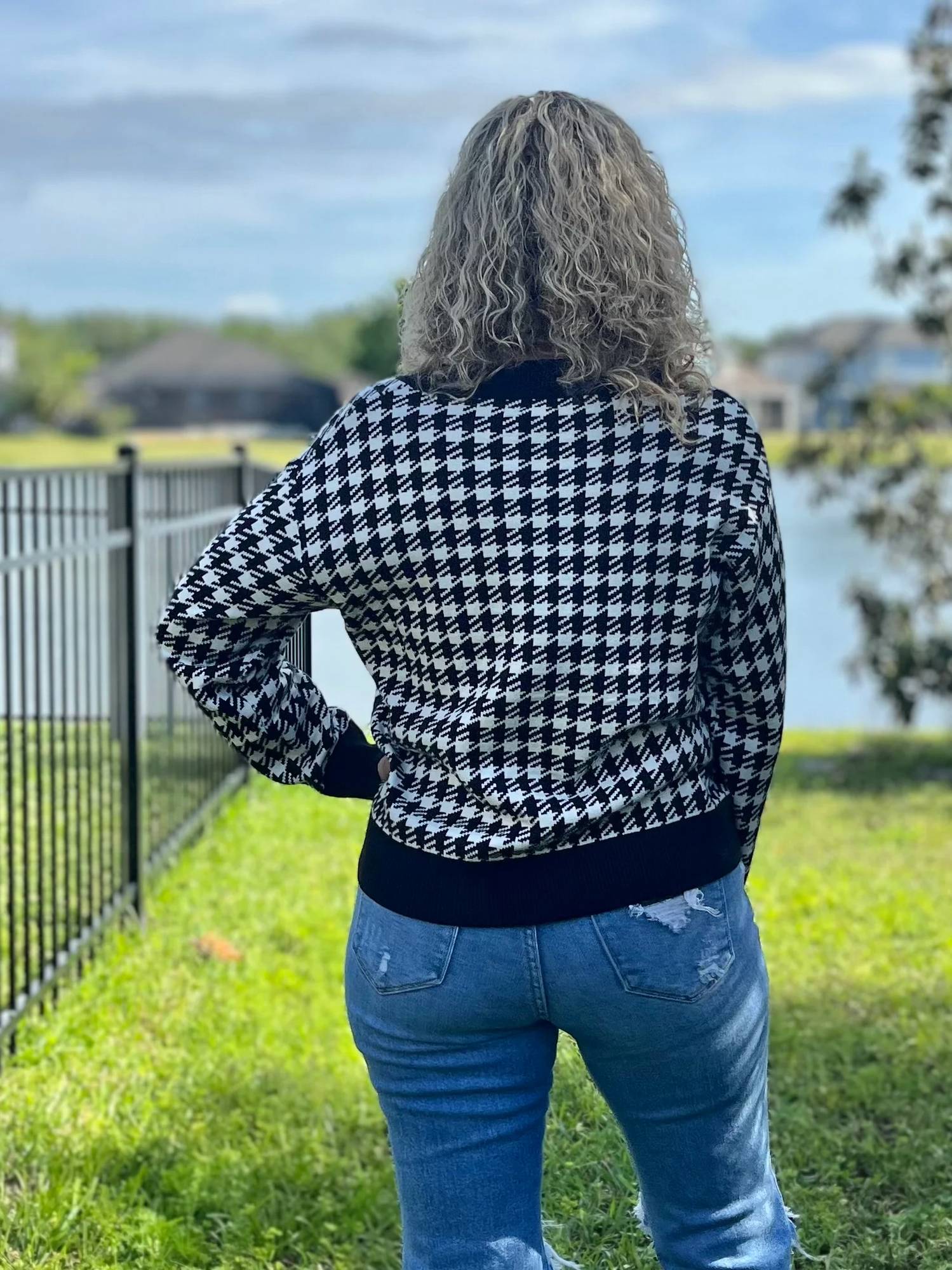 Pol - Heavenly Houndstooth Sweater