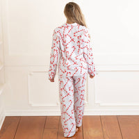 8 Oak Lane - Candy Cane Stripe Flannel Pj Set Xs/s